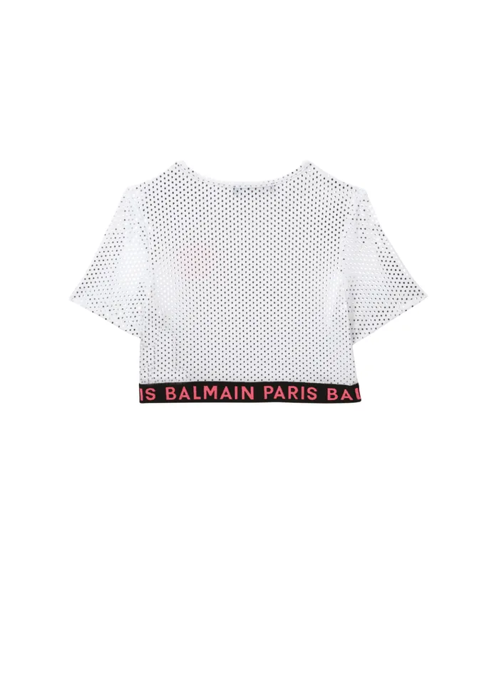 Metal Tshirt White Kids Balmain