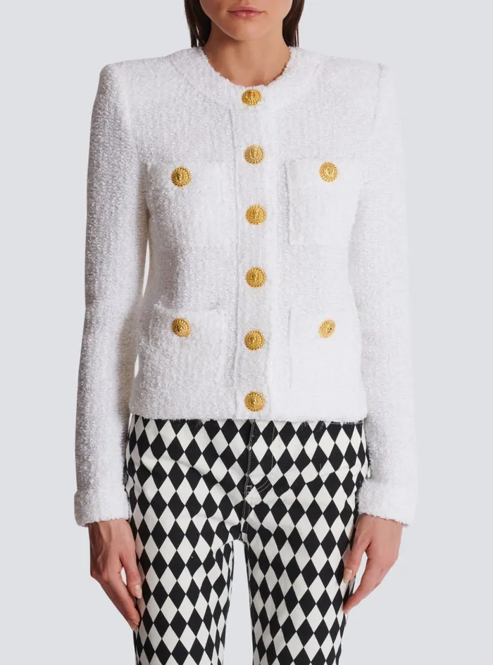 Miami Tweed 4pocket Jacket White Women Balmain Jackets And Blazers