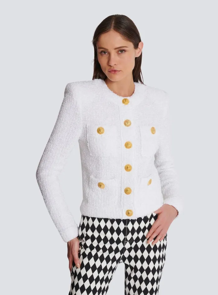 Miami Tweed 4pocket Jacket White Women Balmain Jackets And Blazers