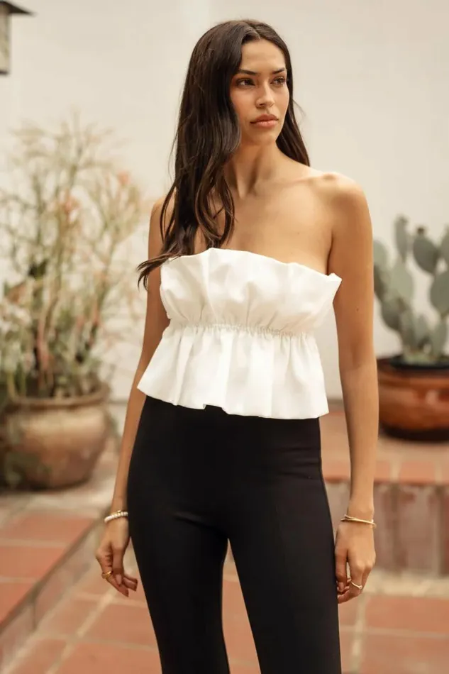 Michele Crop Top In White 8211 FINAL SALE White Women Bohme Tops