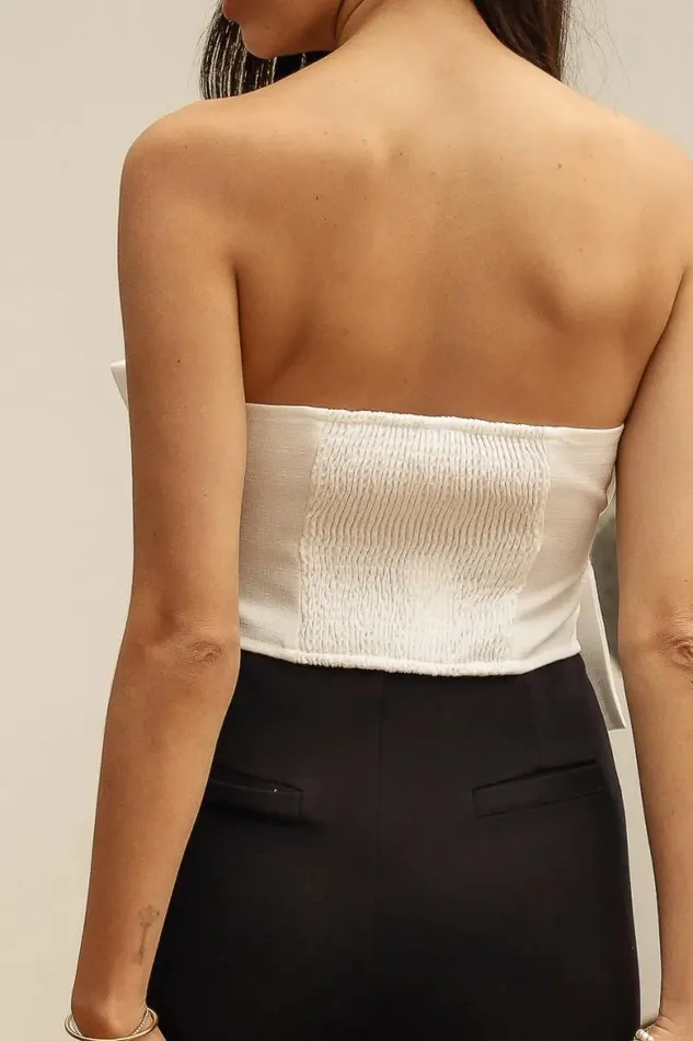 Michele Crop Top In White 8211 FINAL SALE White Women Bohme Tops