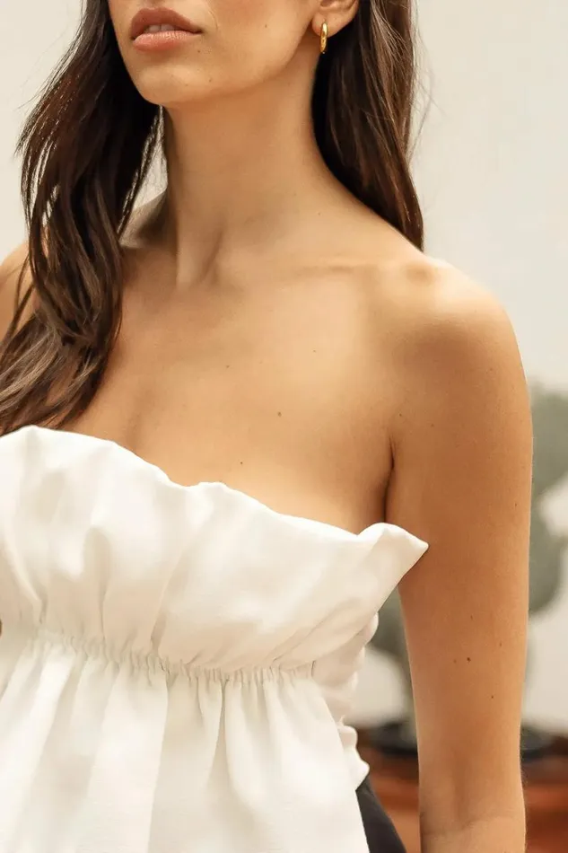 Michele Crop Top In White 8211 FINAL SALE White Women Bohme Tops