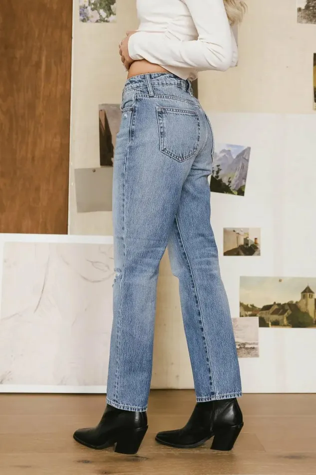 Michelle Straight Leg Jeans Medium Wash Women Bohme Denim