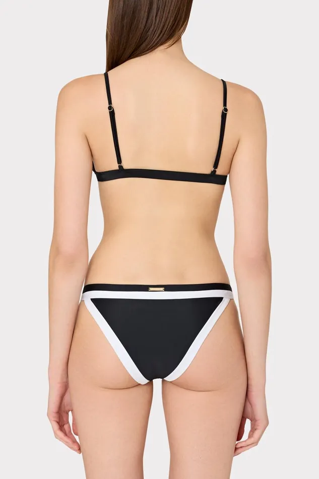 Milly Amalfi Color Block Bikini Bottom Black Multi Women Bikinis
