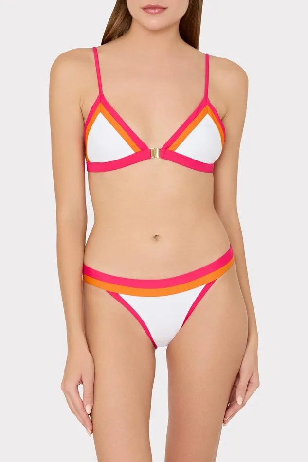 Milly Amalfi Color Block Bikini Bottom Pink Multi Women Bikinis