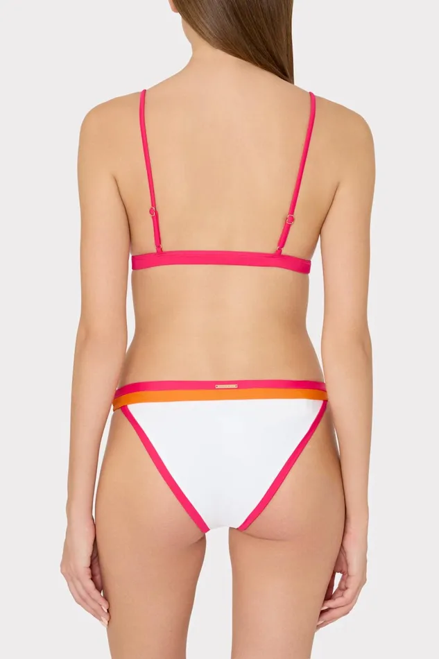 Milly Amalfi Color Block Bikini Bottom Pink Multi Women Bikinis