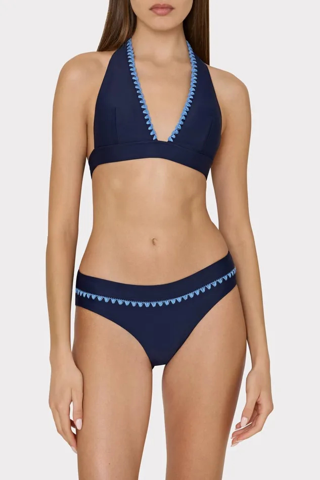 Milly Crochet Stitch Bikini Bottom Navyblue Women Bikinis