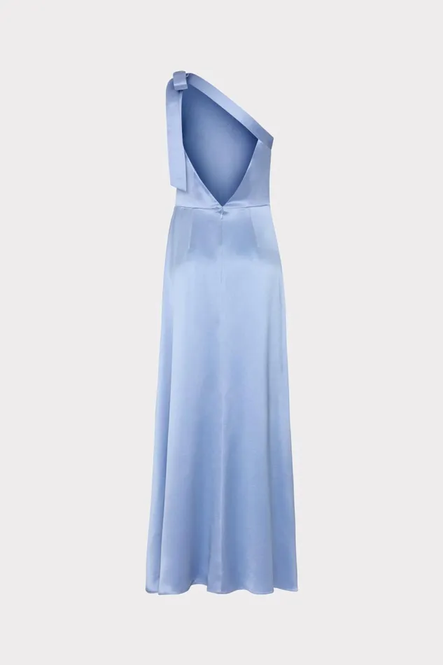 Milly Eleni Hammered Satin Gown Light Blue Women Dresses