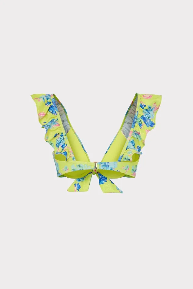 Milly Floating Cosmos Ruffle Bikini Top Neon Yellow Women Bikinis Milly Floating Cosmos Ruffle Bikini Top Neon Yellow Women Bikinis