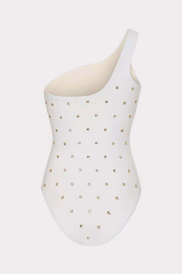 Milly Joni Diamond Heat Set One Shoulder One Piece White Women One Piece Swimsuits Milly Joni Diamond Heat Set One Shoulder One Piece White Women One Piece Swimsuits