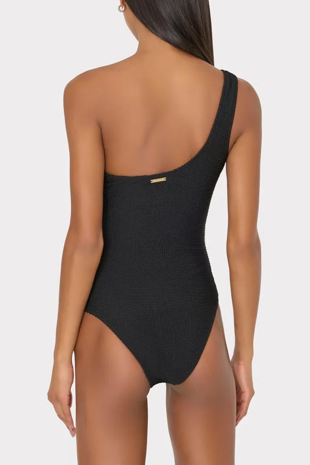 Milly Joni One Shoulder One Piece Black Women Swim and Coverups Milly Joni One Shoulder One Piece Black Women Swim and Coverups