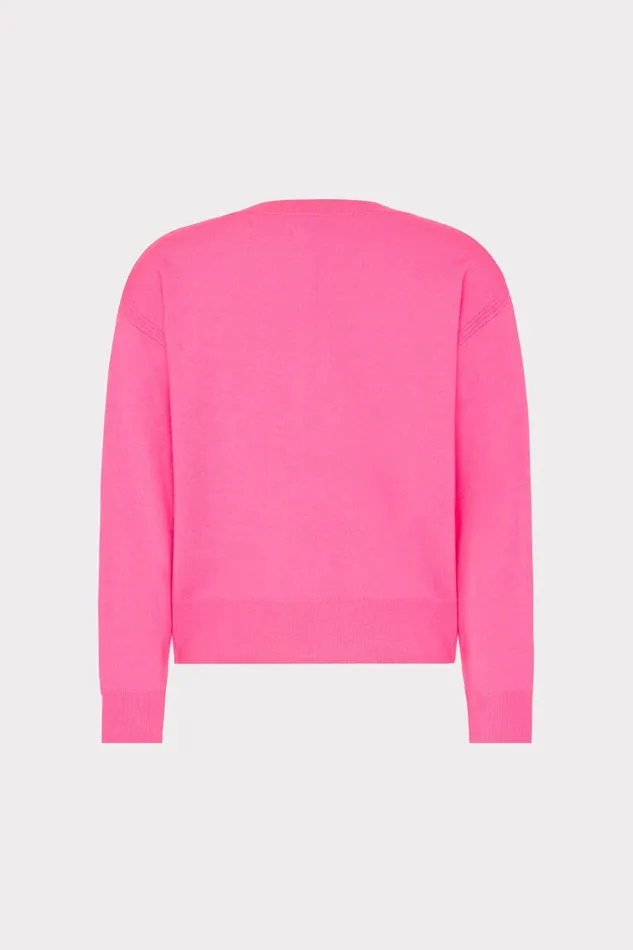 Milly Kalia Crystal VNeck Sweater Milly Pink Women Tops Milly Kalia Crystal VNeck Sweater Milly Pink Women Tops