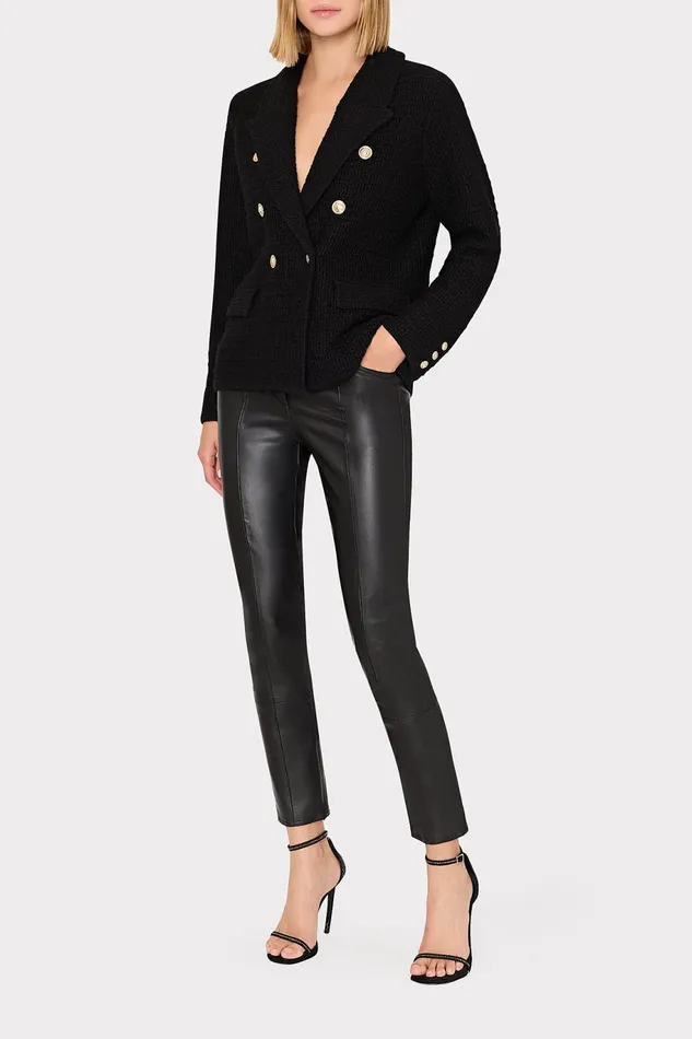 Milly Kimmie Textured Knit Blazer Black Women Sweaters and Knits Milly Kimmie Textured Knit Blazer Black Women Sweaters and Knits