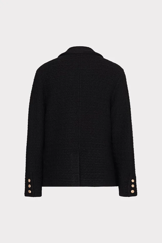 Milly Kimmie Textured Knit Blazer Black Women Sweaters and Knits Milly Kimmie Textured Knit Blazer Black Women Sweaters and Knits