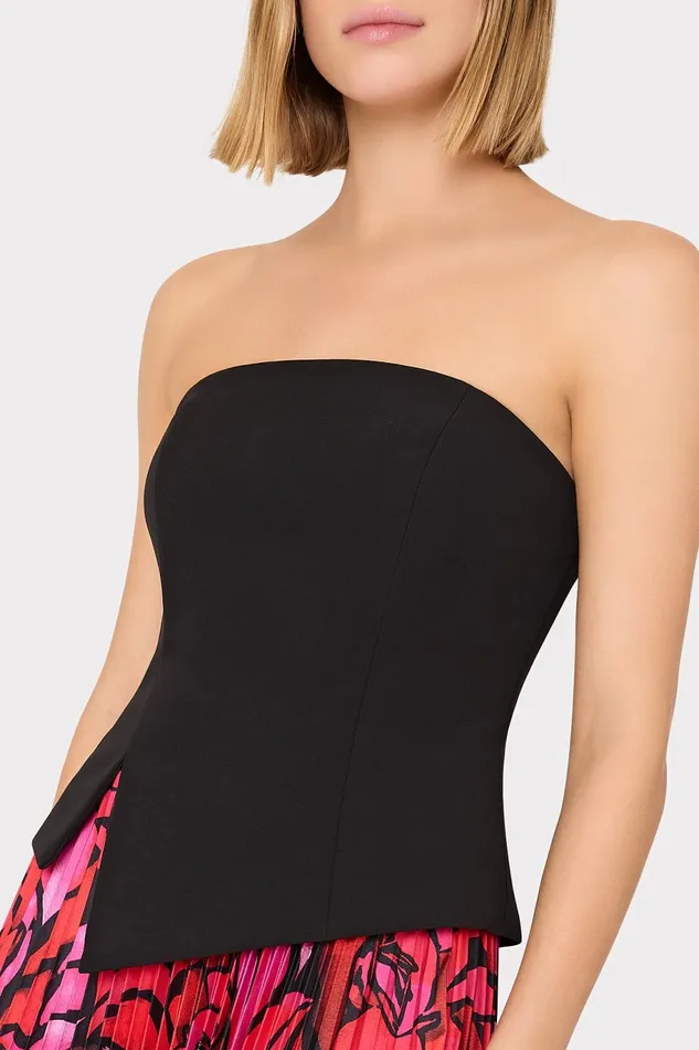 Milly Lana Cady Strapless Top Black Women Matching Sets Milly Lana Cady Strapless Top Black Women Matching Sets