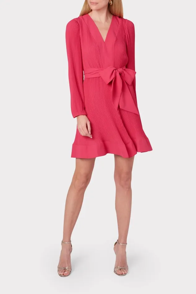 Milly Liv Pleated Dress Milly Pink Women Dresses