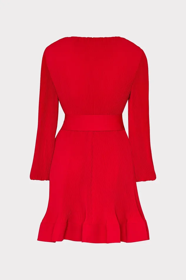 Milly Liv Pleated Dress Really Red Women Dresses