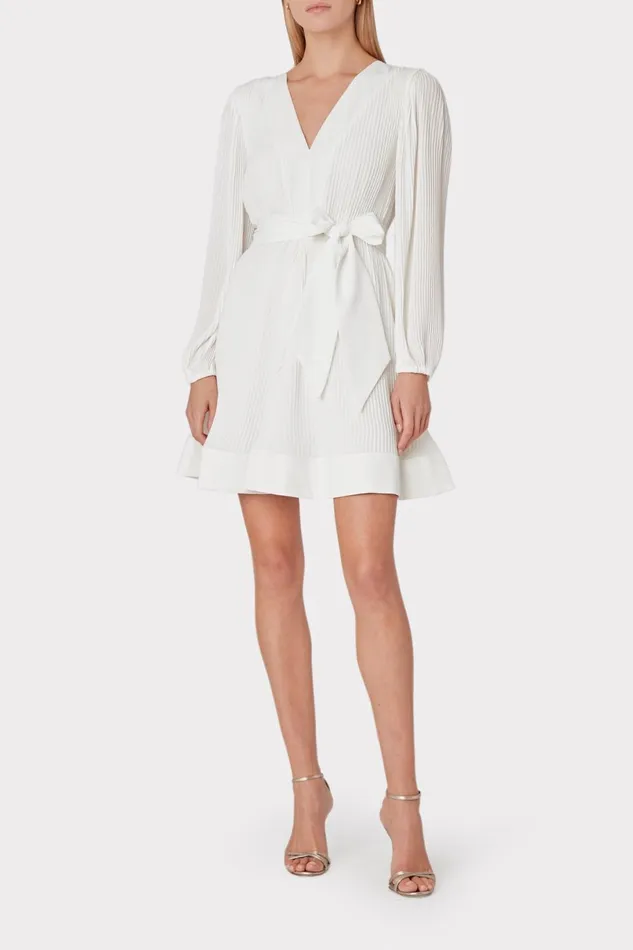 Milly Liv Pleated Dress White Women Dresses