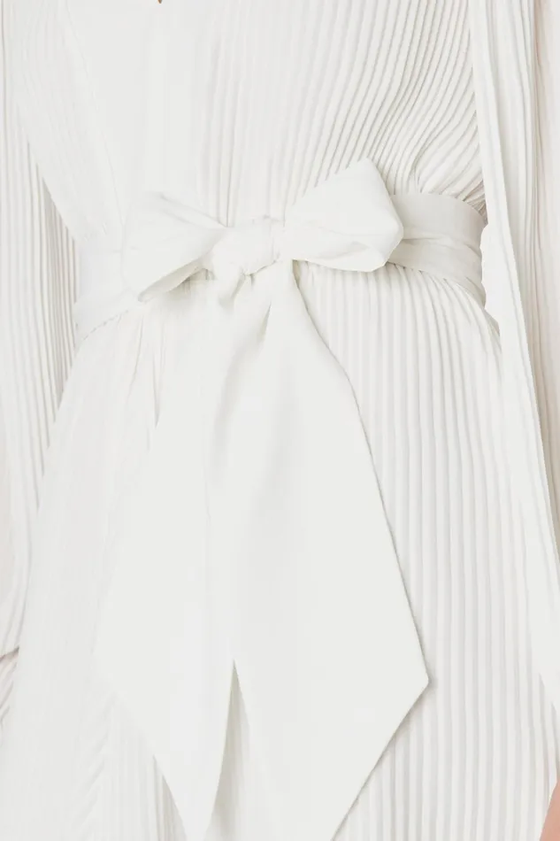 Milly Liv Pleated Dress White Women Dresses