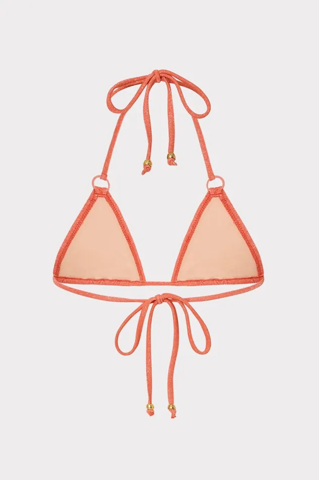 Milly Metallic Ring Triangle Bikini Top Orangesilver Women Bikinis Milly Metallic Ring Triangle Bikini Top Orangesilver Women Bikinis