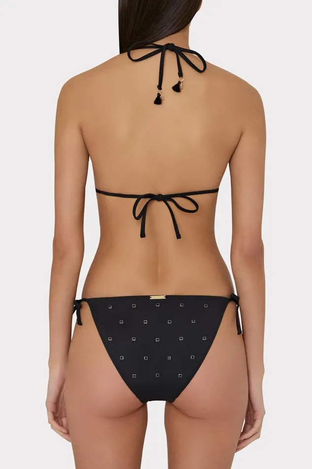 Milly Millie Diamond Heat Set Triangle Bikini Top Black Women Swim and Coverups Milly Millie Diamond Heat Set Triangle Bikini Top Black Women Swim and Coverups