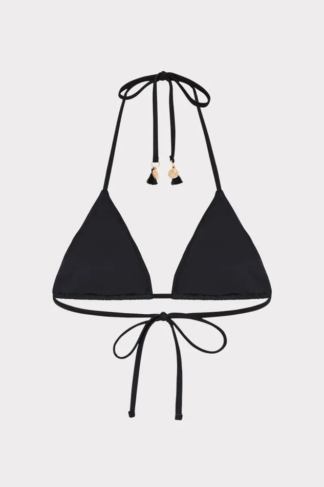 Milly Millie Diamond Heat Set Triangle Bikini Top Black Women Swim and Coverups Milly Millie Diamond Heat Set Triangle Bikini Top Black Women Swim and Coverups