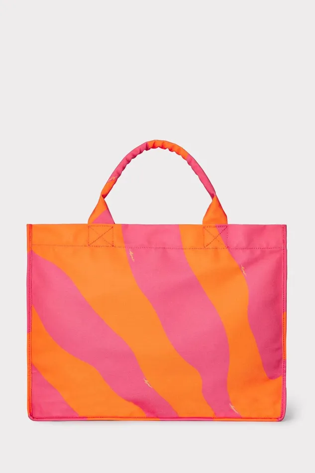 Milly Mimi Canvas Tote Milly Pinktangerine Women Swim and Coverups