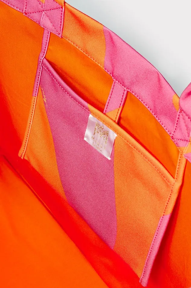 Milly Mimi Canvas Tote Milly Pinktangerine Women Swim and Coverups