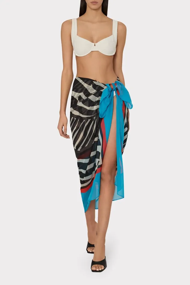 Milly Mosaic Zebra Sarong Multi Women Swim and Coverups Milly Mosaic Zebra Sarong Multi Women Swim and Coverups