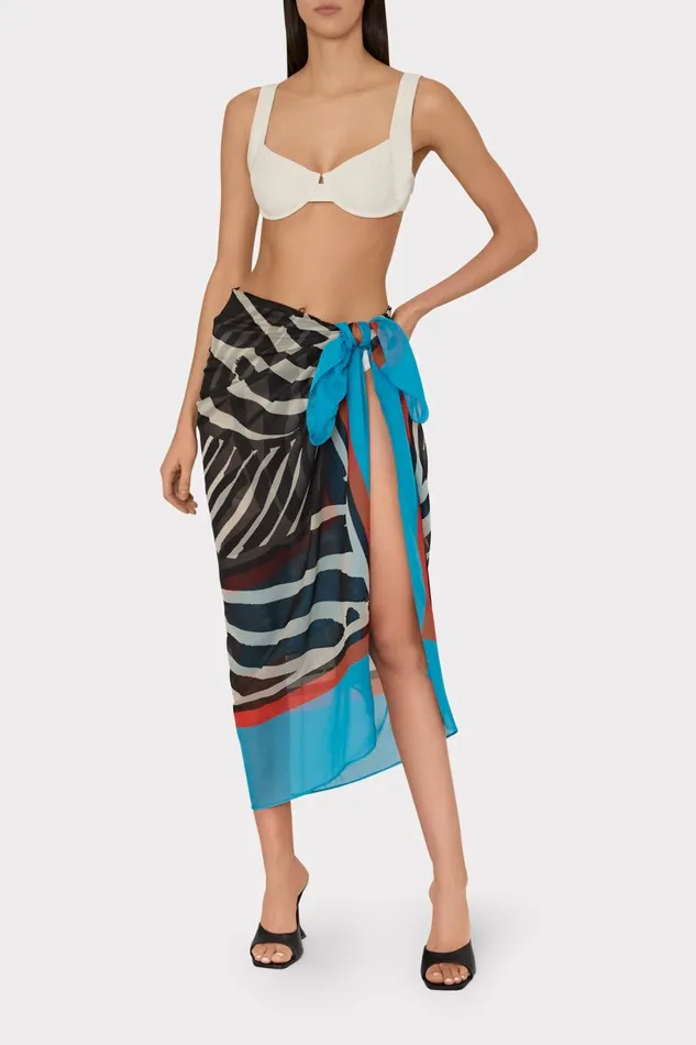 Milly Mosaic Zebra Sarong Multi Women Swim and Coverups Milly Mosaic Zebra Sarong Multi Women Swim and Coverups