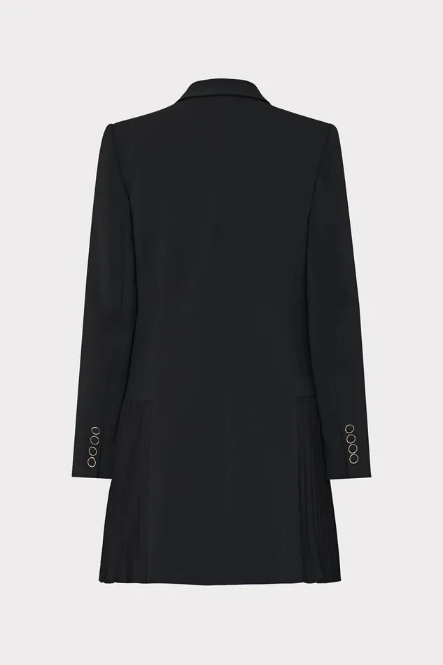 Milly Noora Pleated Blazer Dress Black Women Dresses