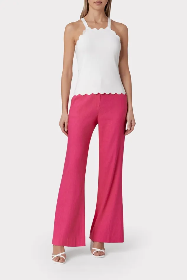 Milly Scallop Tank Ecru Women Sweaters and Knits Milly Scallop Tank Ecru Women Sweaters and Knits