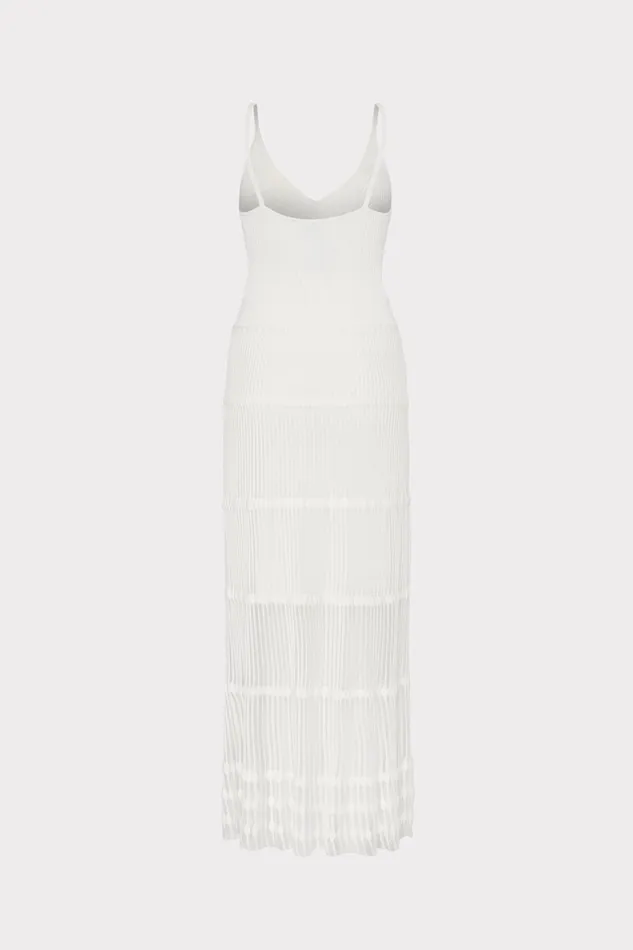 Milly Sheer Knit Cami Dress Ecru Women Dresses