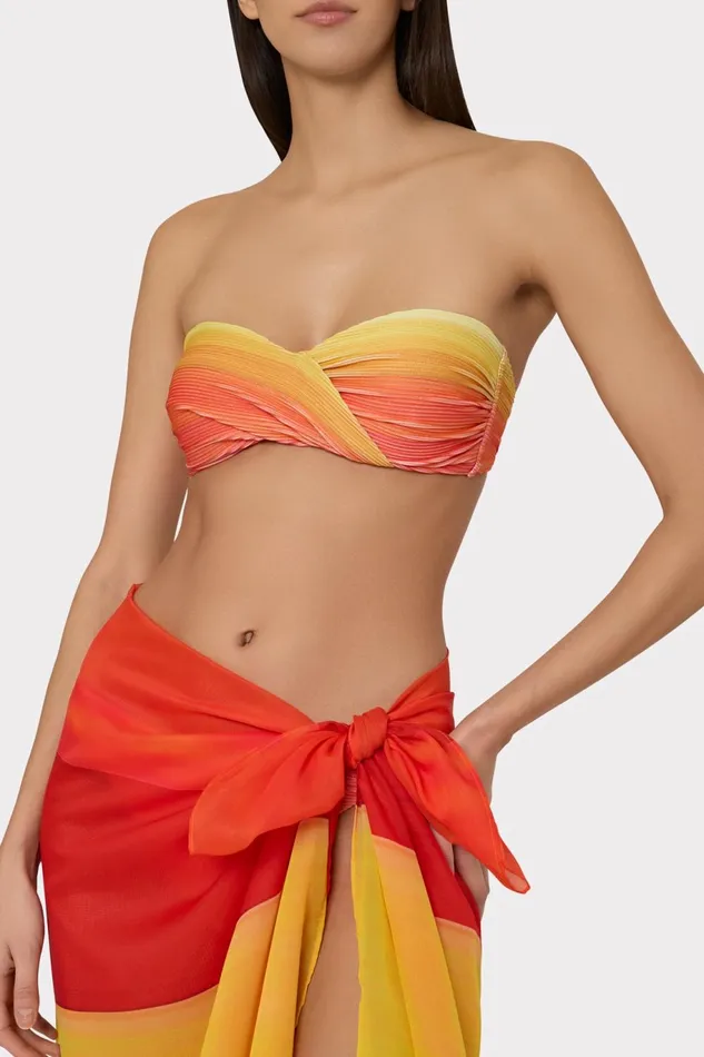 Milly Sunset Stripe Chiffon Sarong Multi Women Swim and Coverups Milly Sunset Stripe Chiffon Sarong Multi Women Swim and Coverups
