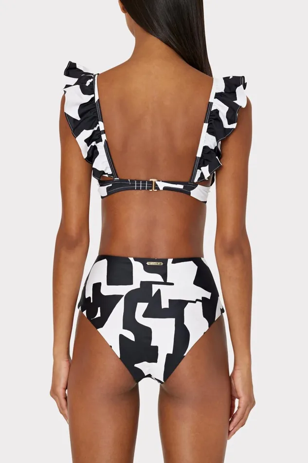 Milly Tie Bikini Bottom Blackecru Women Swim and Coverups Milly Tie Bikini Bottom Blackecru Women Swim and Coverups