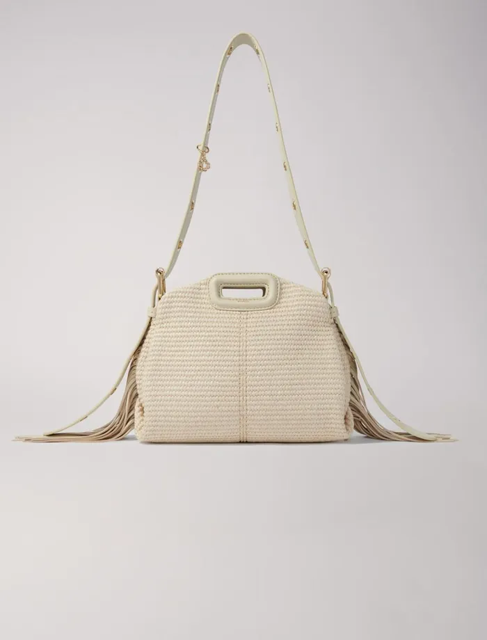 Mini Bags Women Maje Raffia Effect Miss M Mini Bag Beige