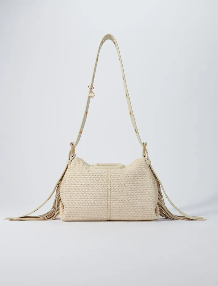 Mini Bags Women Maje Raffia Effect Miss M Mini Bag Beige
