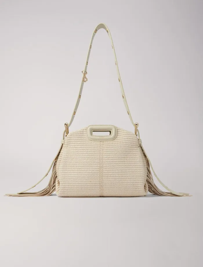 Mini Bags Women Maje Raffia Effect Miss M Mini Bag Beige