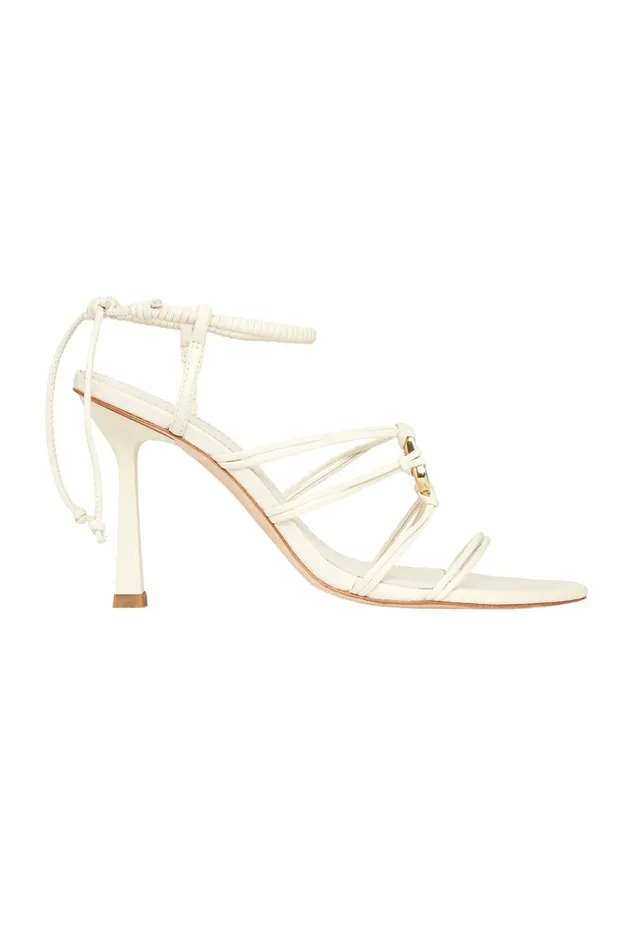 Mirage Leather Strappy Heel Ivory Women Aje Shoes