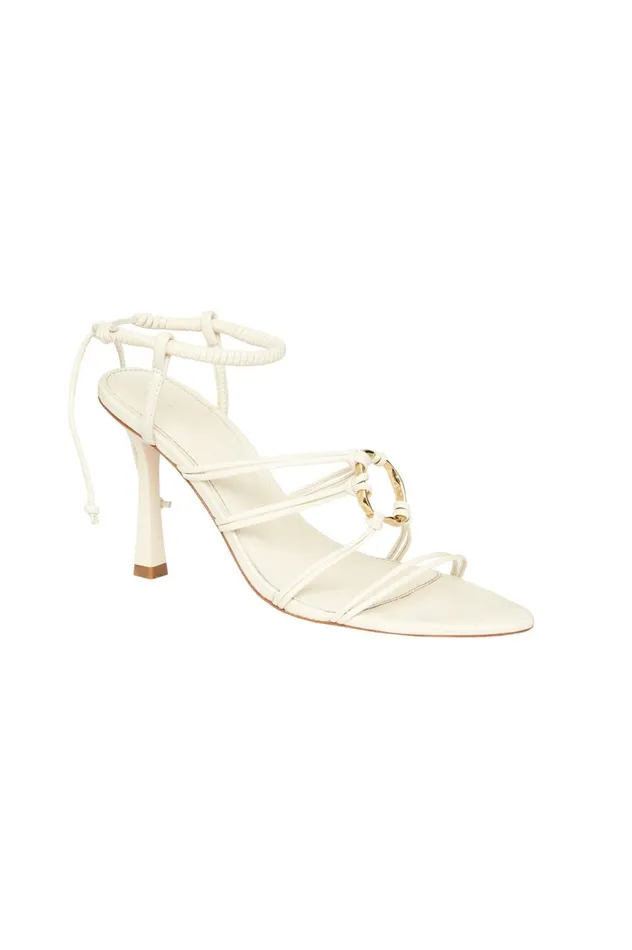 Mirage Leather Strappy Heel Ivory Women Aje Shoes