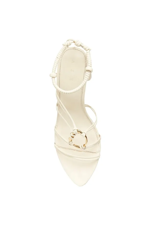Mirage Leather Strappy Heel Ivory Women Aje Shoes