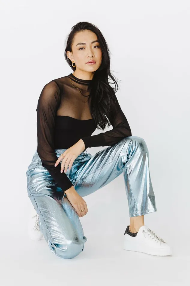 Monica Metallic Pants In Blue 8211 FINAL SALE Blue Women Bohme Pants