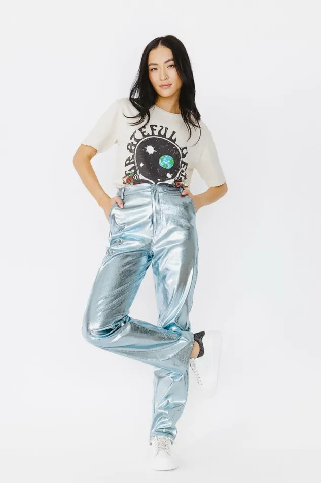 Monica Metallic Pants In Blue 8211 FINAL SALE Blue Women Bohme Pants