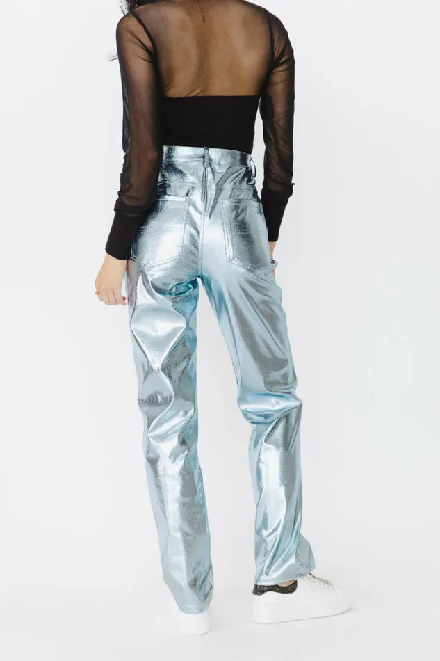 Monica Metallic Pants In Blue 8211 FINAL SALE Blue Women Bohme Pants