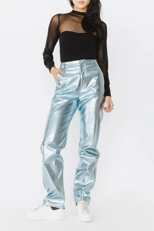 Monica Metallic Pants In Blue 8211 FINAL SALE Blue Women Bohme Pants