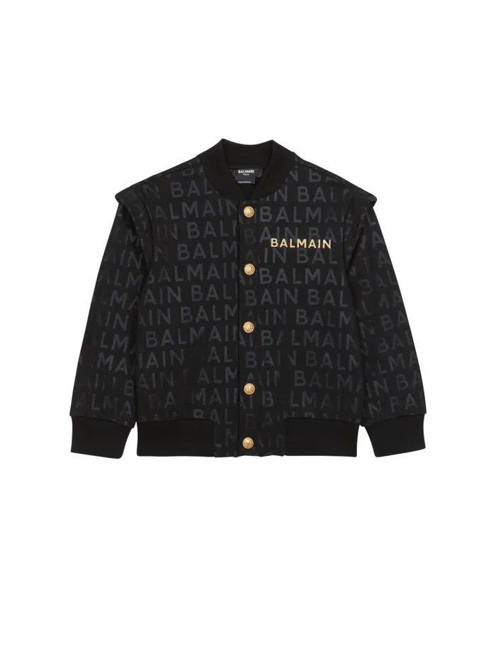 Monogrammed Jacket Black Kids Balmain
