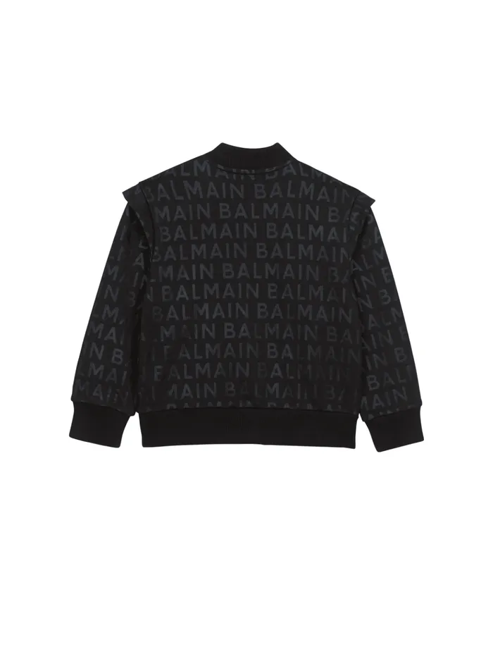 Monogrammed Jacket Black Kids Balmain