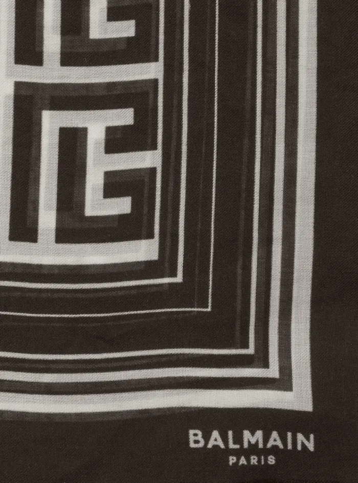 Monogrammed Scarf Black Women Balmain Scarves