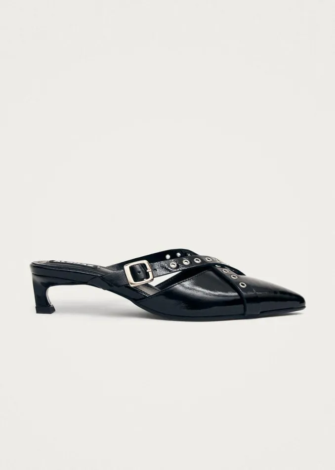 Mules Women ALOHAS Zyra Onix Black Leather Mules