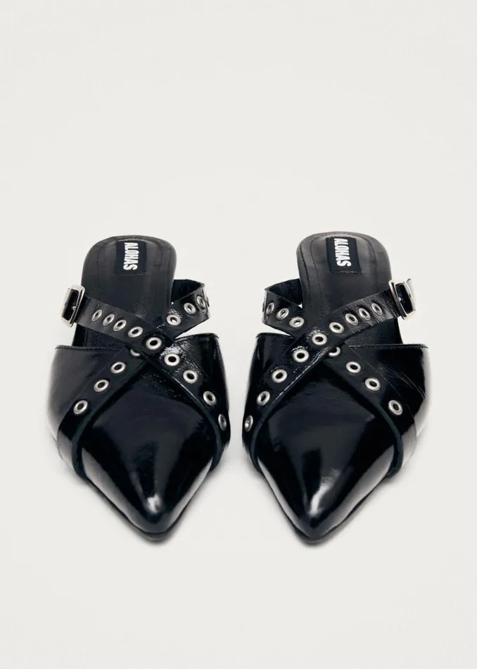 Mules Women ALOHAS Zyra Onix Black Leather Mules
